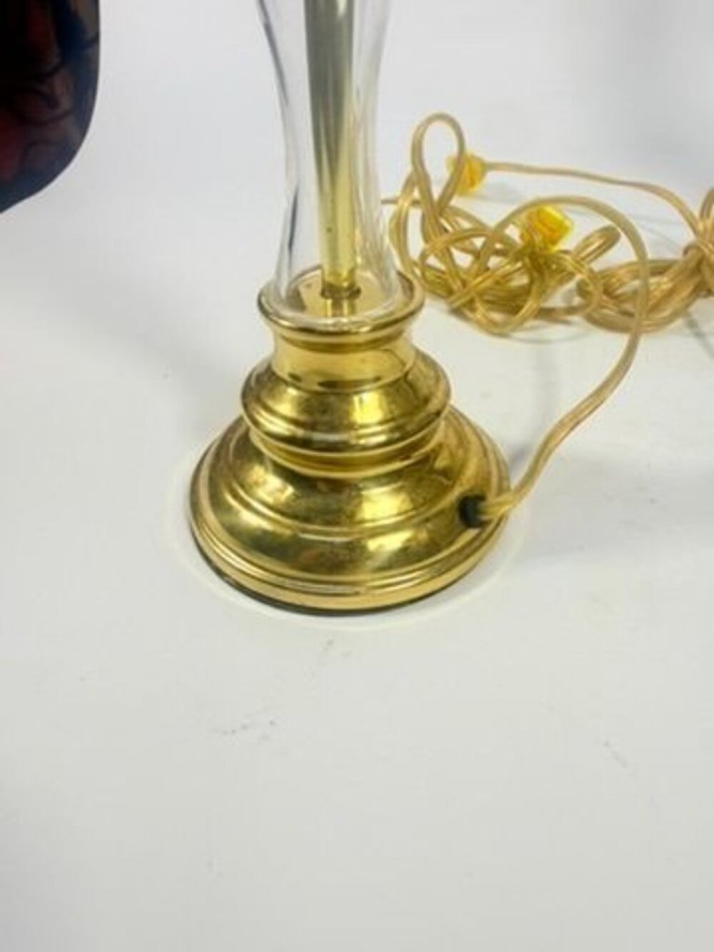 Pair Candlestick Lamps Boudoir Table Buffet Cut Crystal Brass Vintage Traditiona - Picture 16 of 16